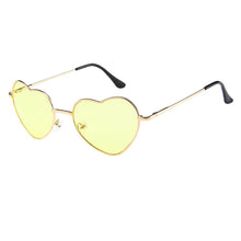Mens Womens Metal Frame Ladies Heart Shape Sunglasses Lolita Love